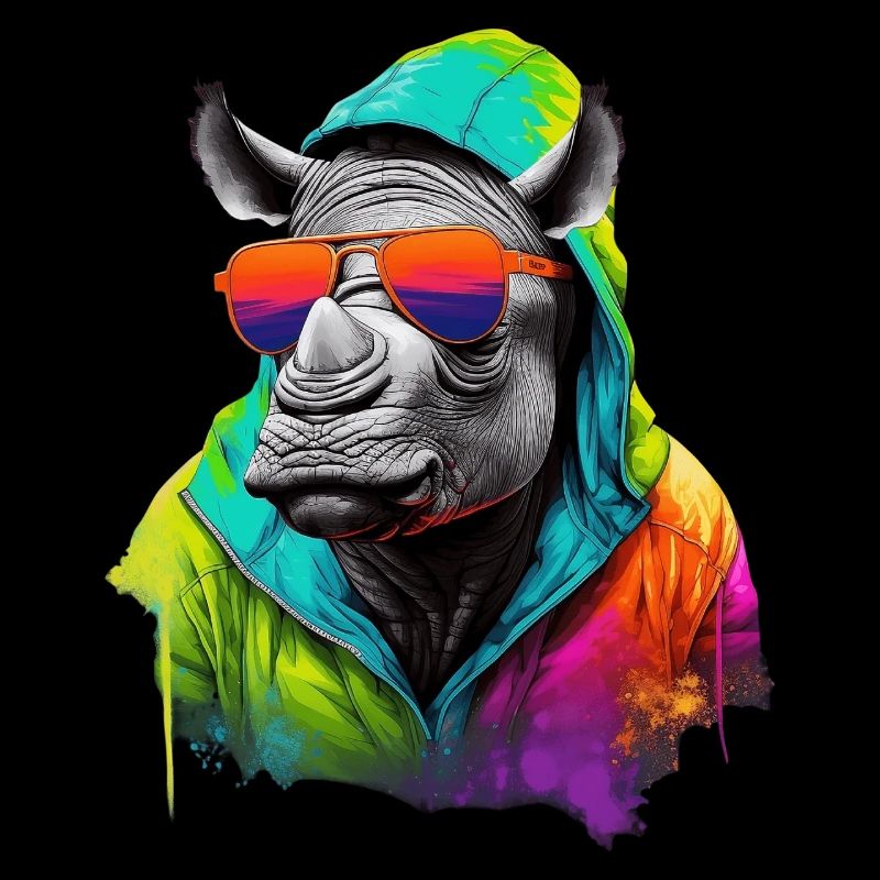 Hippo Nilpferd mit Sonnenbrille Flusspferd Afrika