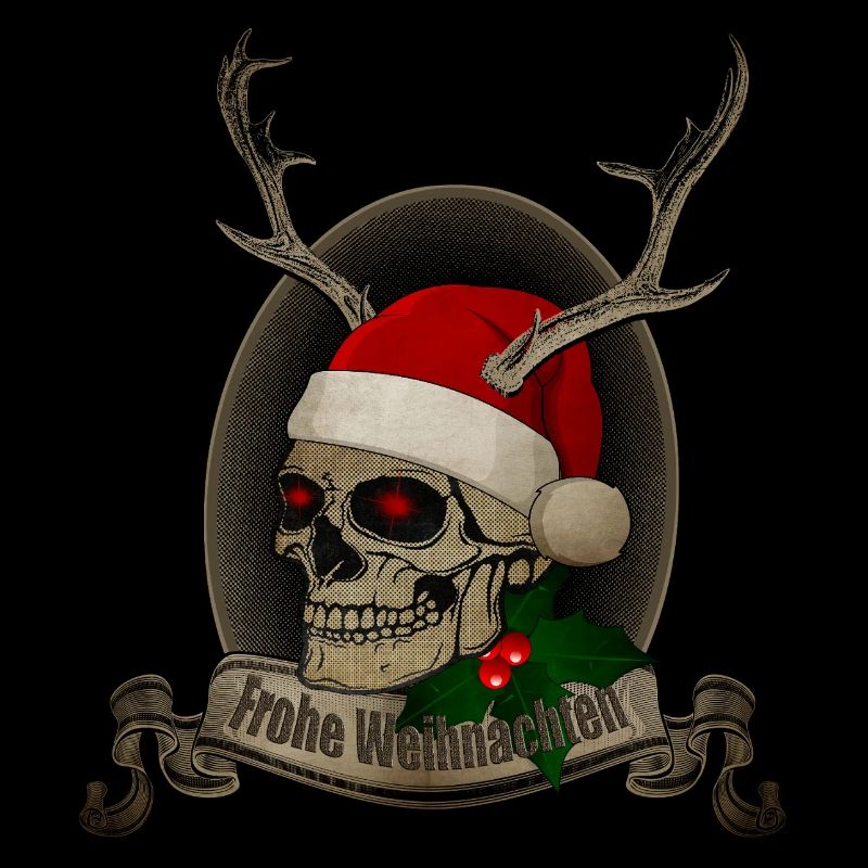 Crâne avec des bois Joyeux Noël