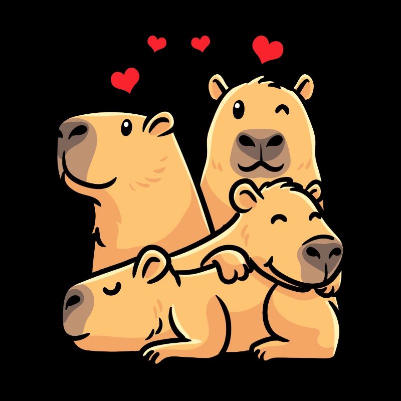 Capybara dans le style kawaii capybara Avec des cœurs