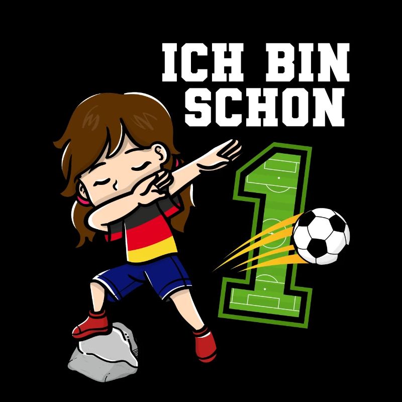 Fußball Mädchen Ich bin schon 1 Geburtstag