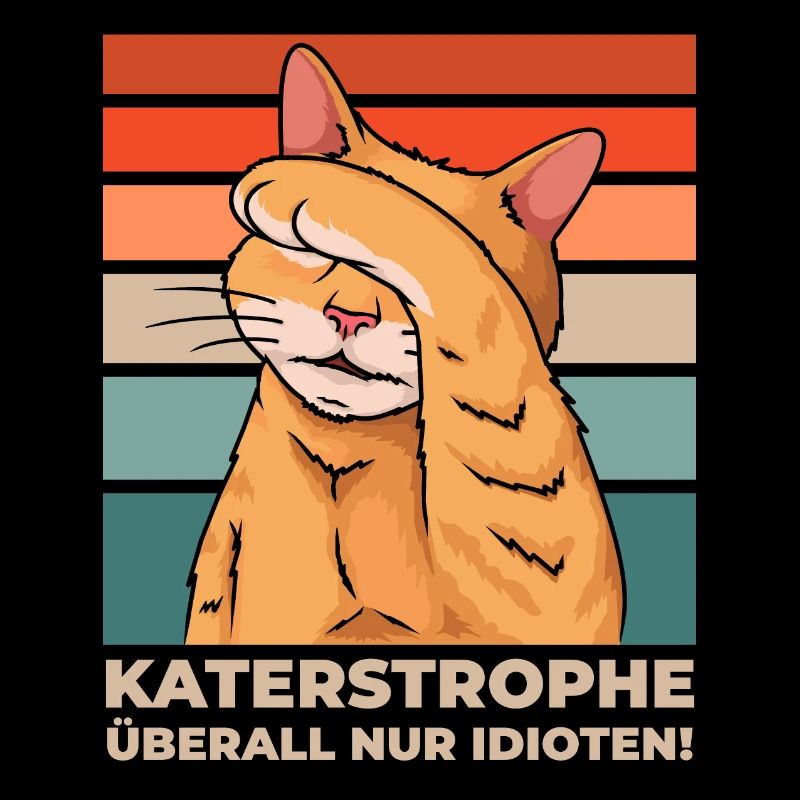 Katze Katastrophe überall Idioten Lustig