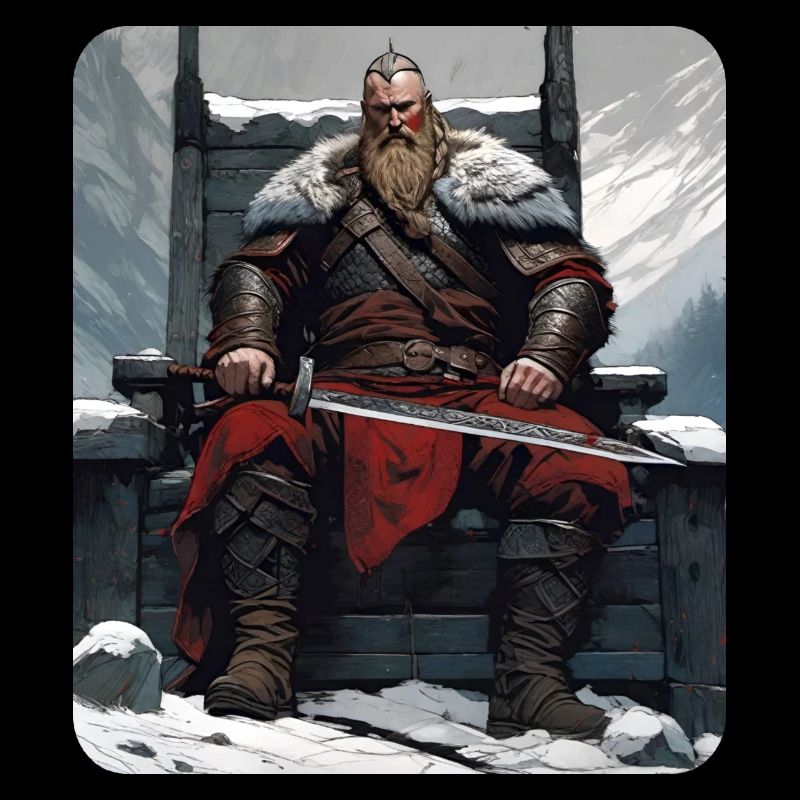 Fier guerrier viking germanique avec épée
