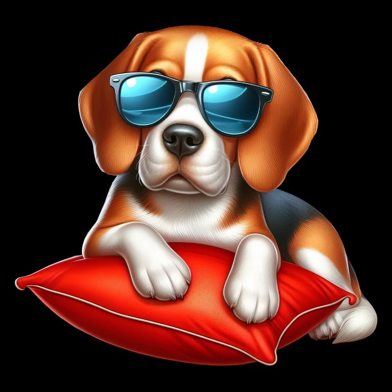 Beagle Das Model mit Sonnenbrille