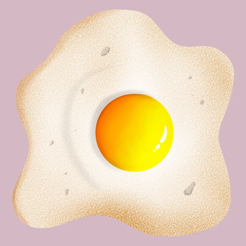 Fried fried egg with egg yolk and egg whites