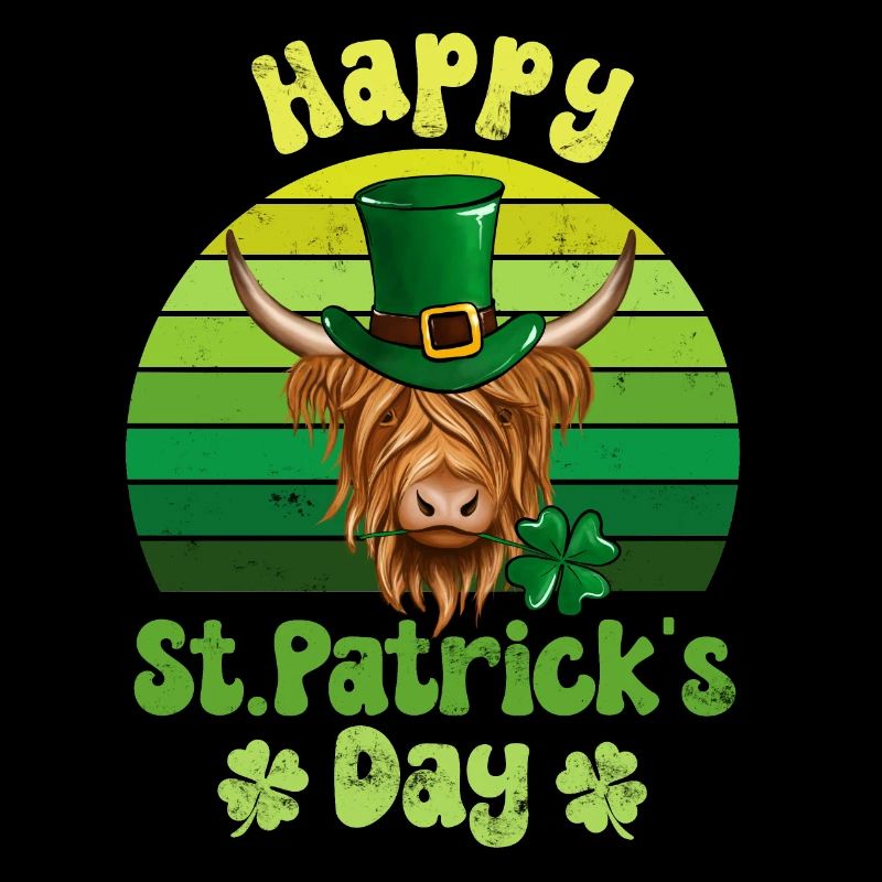 Fête de la Saint-Patrick Bovins écossais des Highlands