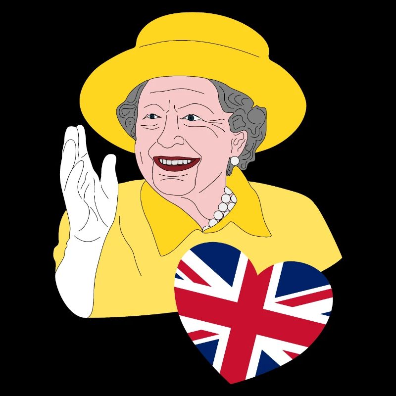 British Queen Elizabeth II with Union Jack