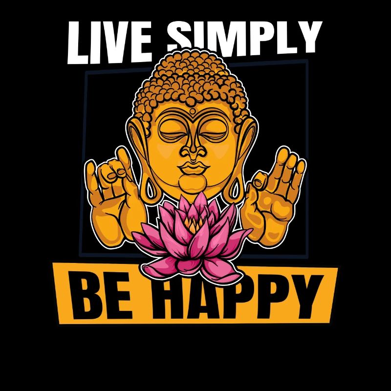 Vivre simplement être heureux Symbole de la statue bouddhiste