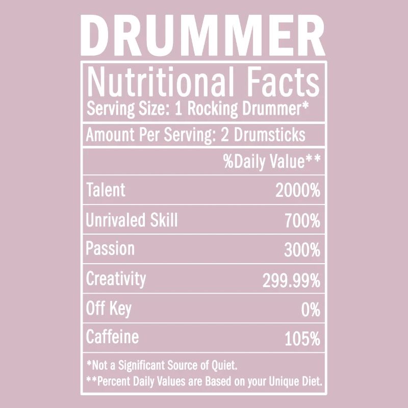 Drummer Nutritional Facts percussionist, drumming