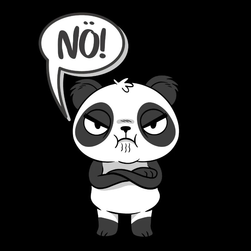 Lustiger Panda im Comic Style - Einfach mal NÖ