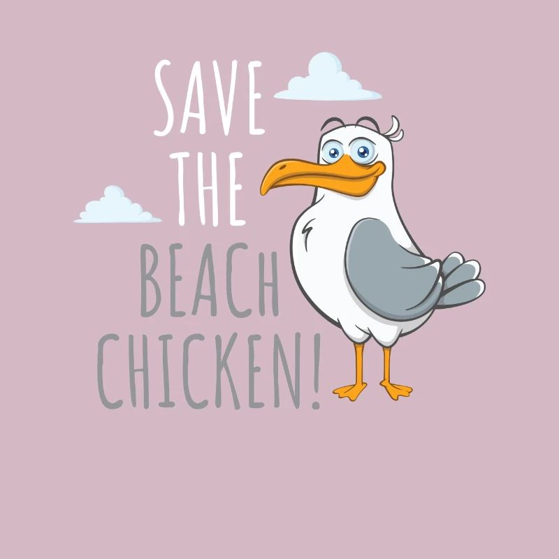Save The Beach Chicken Möwe Vogel Kinder
