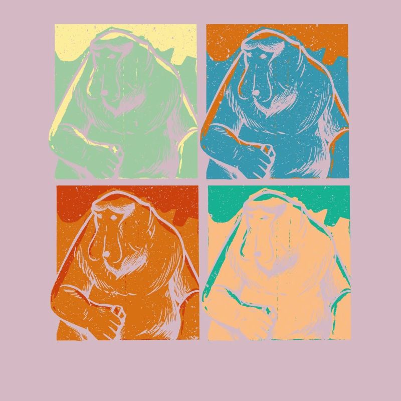 Retro Proboscis Singe Singe Faune Zookeeper