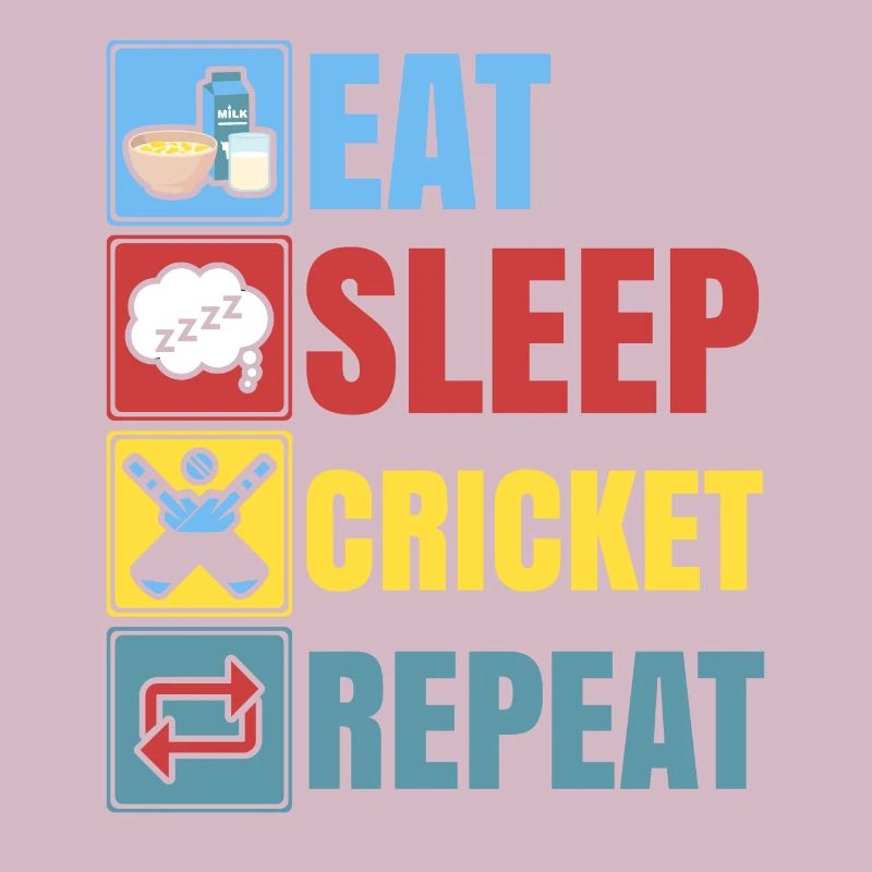 Eat Sleep Cricket Repeat Cricket Player Cricketer
