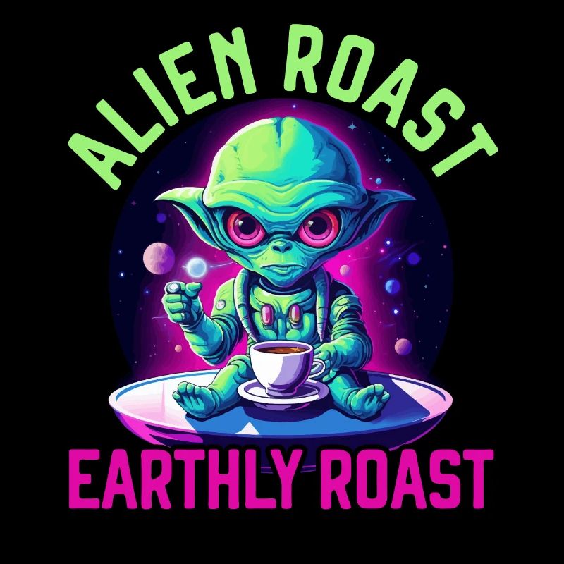 Alien Coffee Lover Caféine UFO Extraterrestre