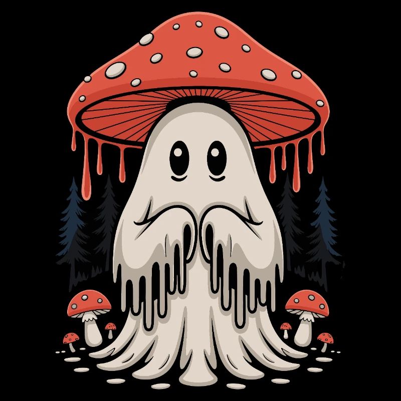 Ghost mushroom with forest magic