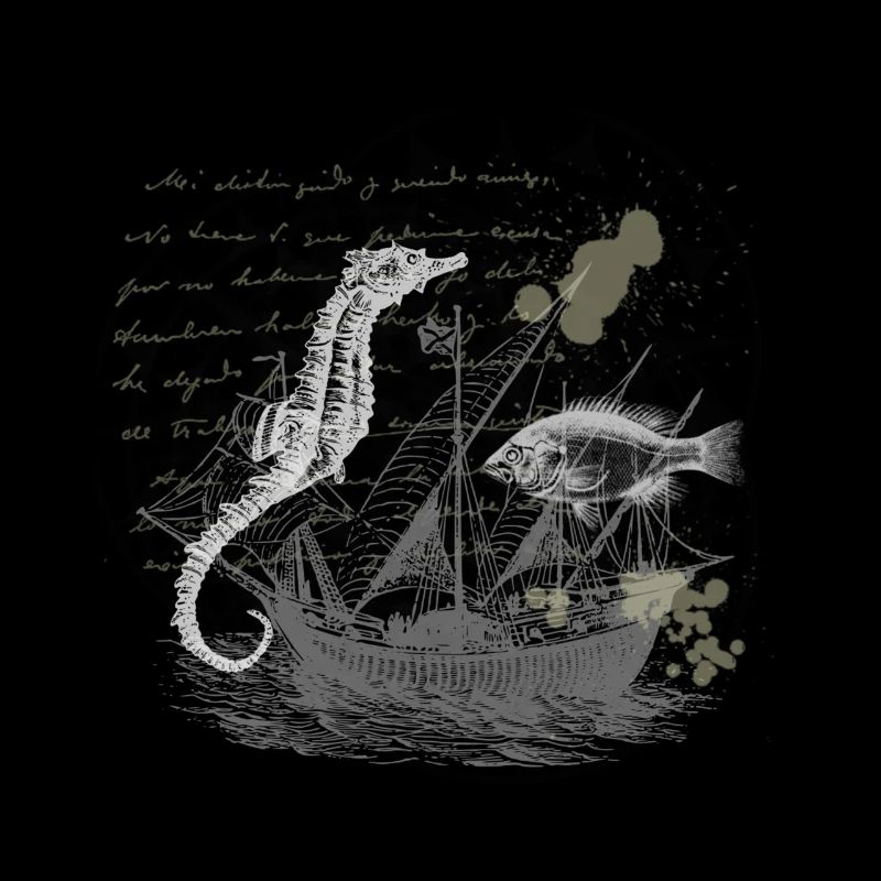 Hippocampe de conception nautique Vintage Steampunk