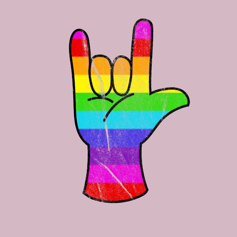 Rainbow Hand Rocking LGBT Pride