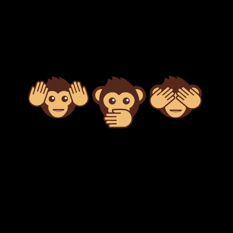 Three monkeys - one blind, one deaf, one dumb