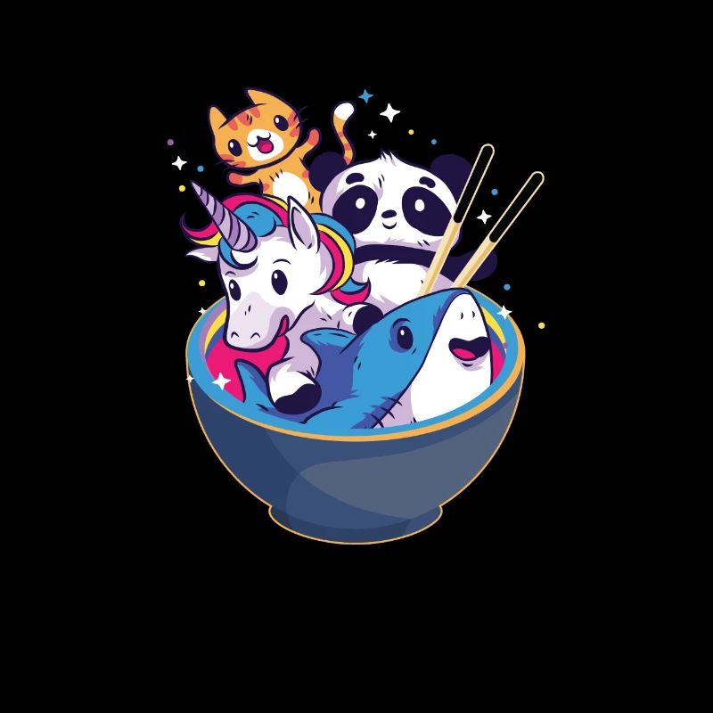 Panda Chat Licorne Requin