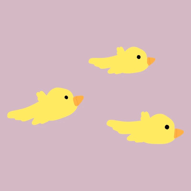three birds yellow symbol fly