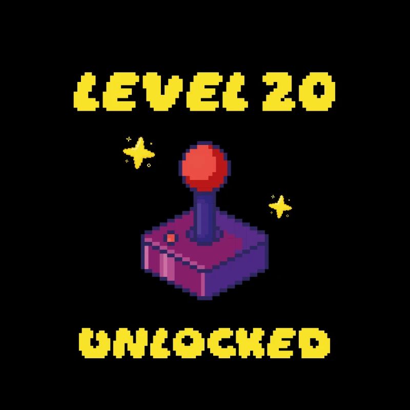 Level 20 Unlocked - 20. Geburtstag 16bit Joystick