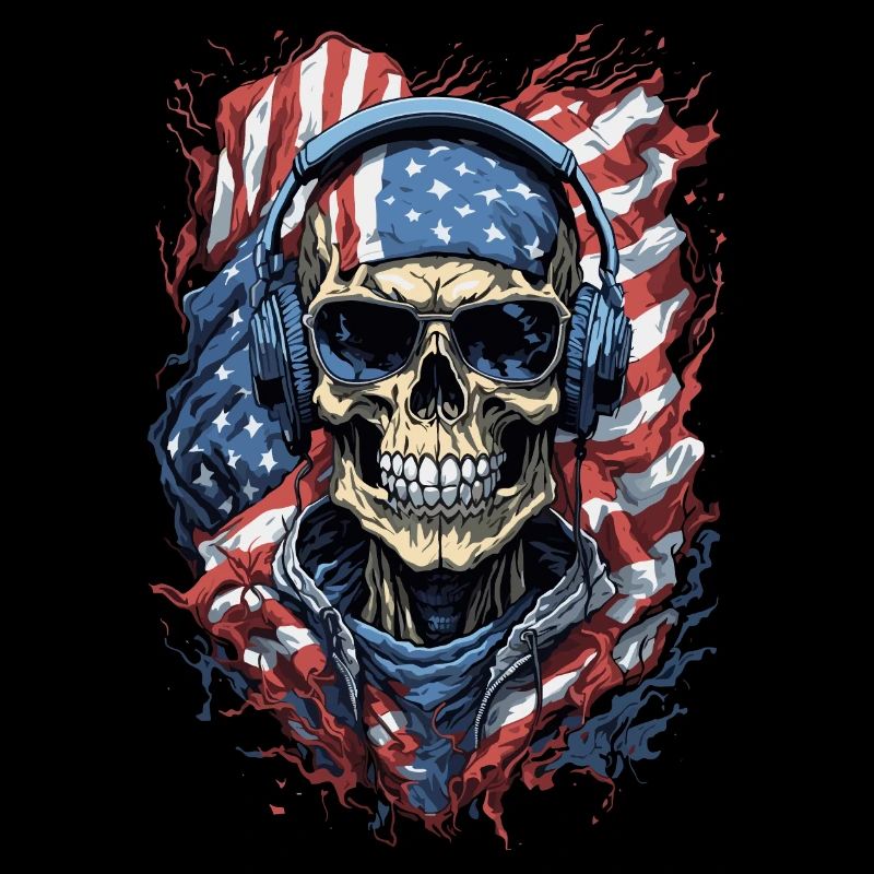 Cool USA Skull Flags Lunettes de soleil Tenue