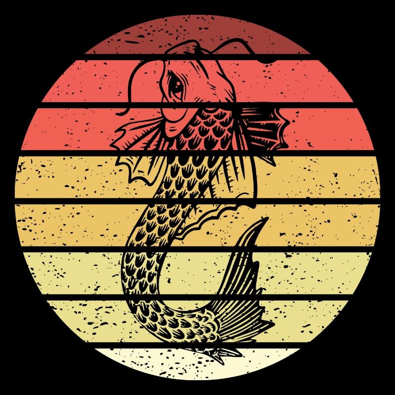 Koi Fish Retro Style Vintage