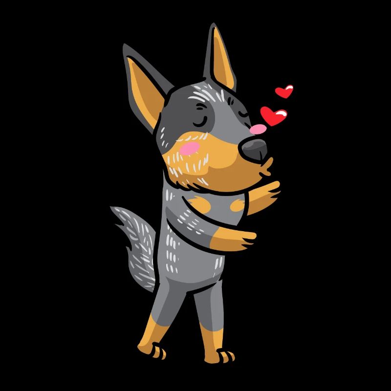 Émoticône Kawaii du bouvier australien Blue Heeler