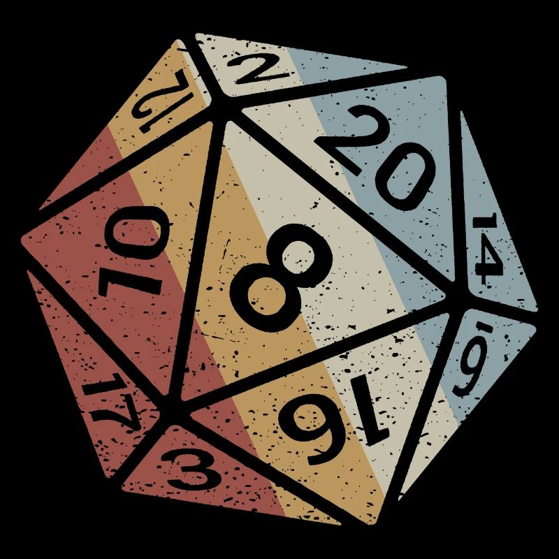 20-sided Cube Retro Style Vintage