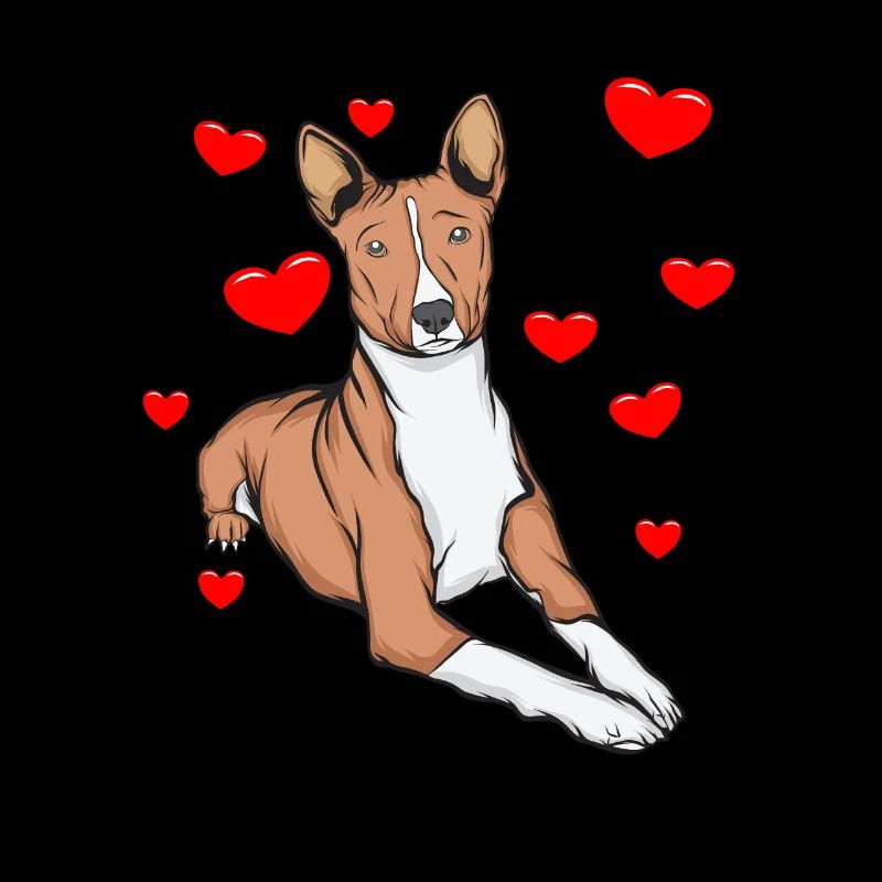 Basenji avec des cœurs