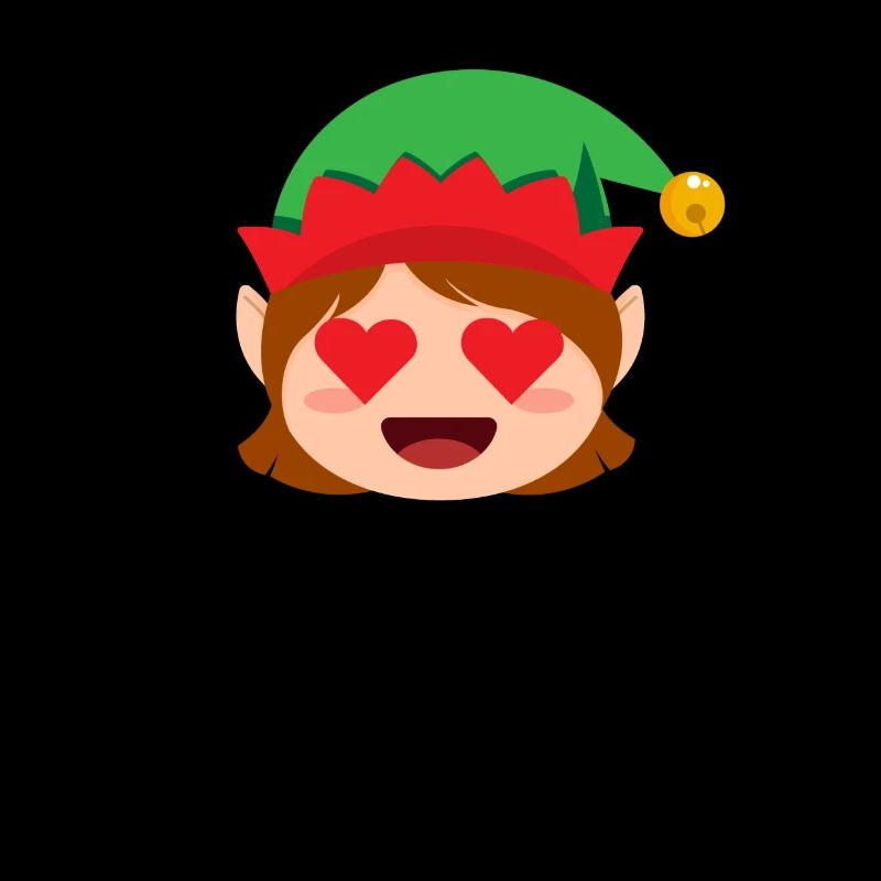 Mädchen Elf Emoticons Herzaugen Weihnachtsmädchen