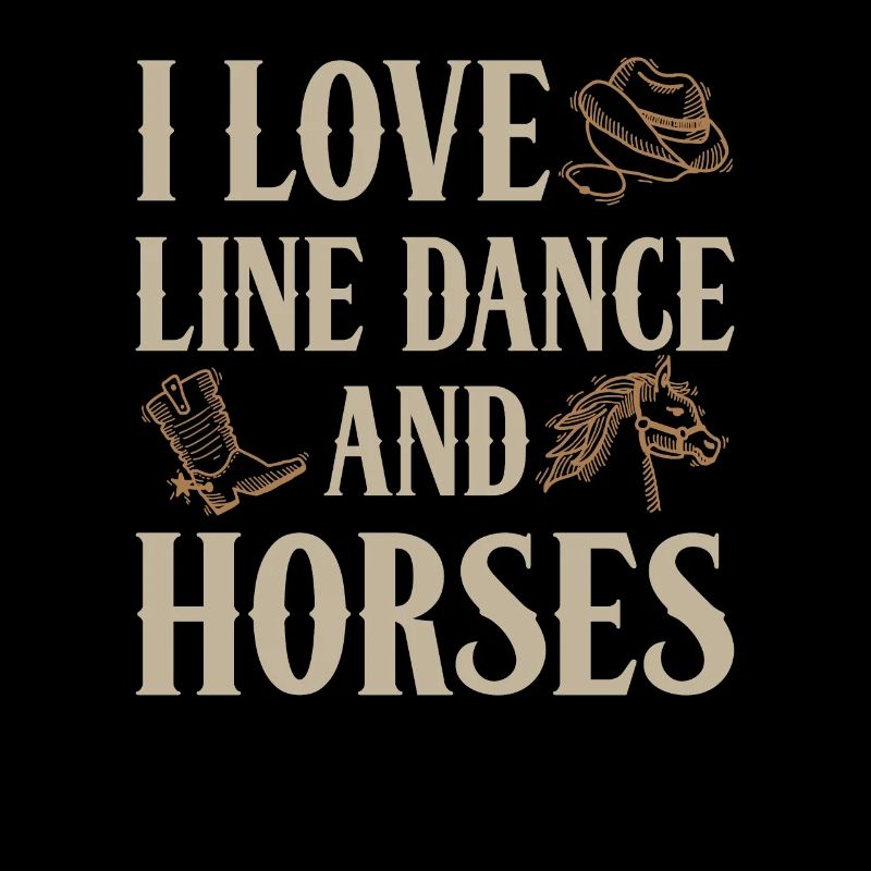 I Love Line Dance And Horses Geschenk Idee