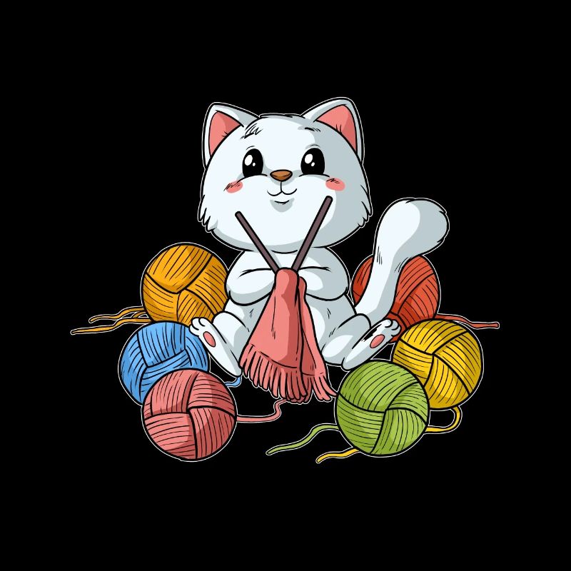 Knitting Crafts Hobbyist Cat Kitty
