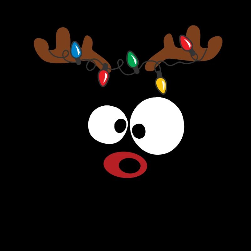 Funny reindeer Christmas red nose lights