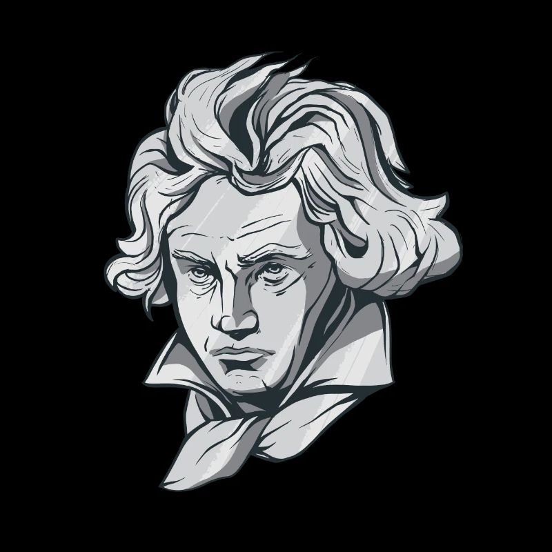 Beethoven face bust with Beethoven composer