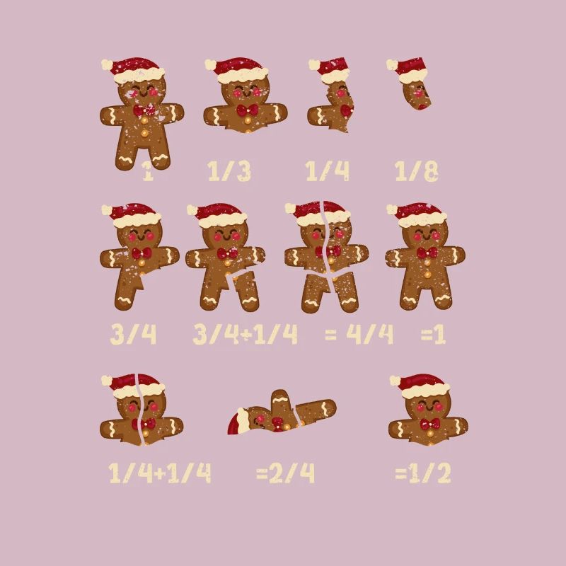 Weihnachten Math Lehrer Bruch Lebkuchen Cookie