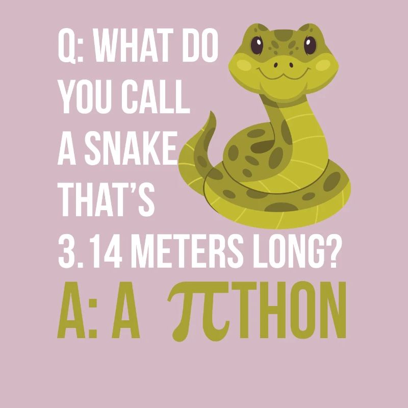 Python Pithon Pie Symbol Drôle de professeur de mathématiques Heureux