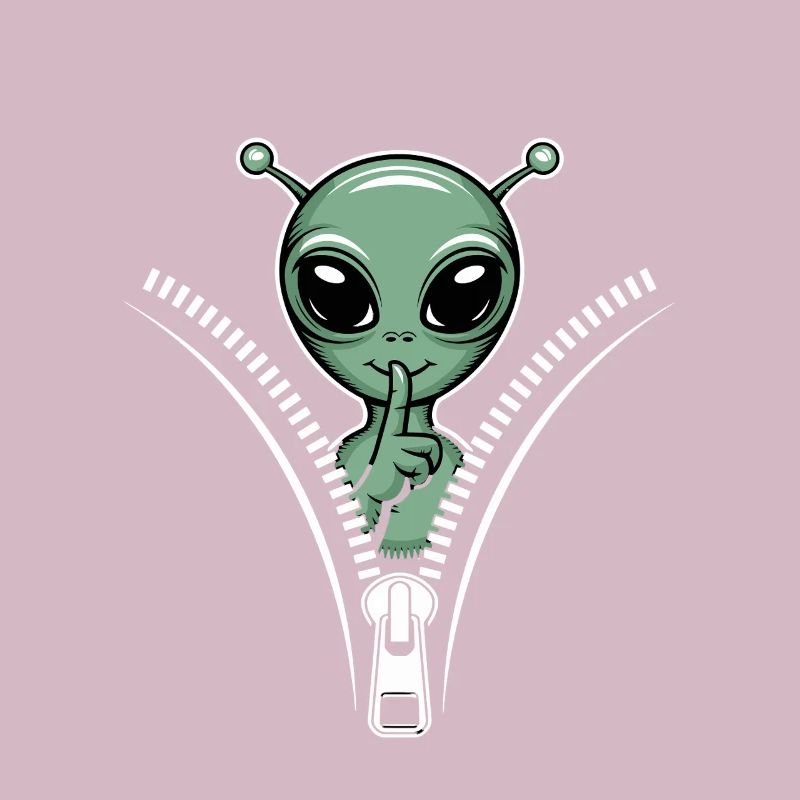 Drôle d’extraterrestre avec conception de fermeture éclair