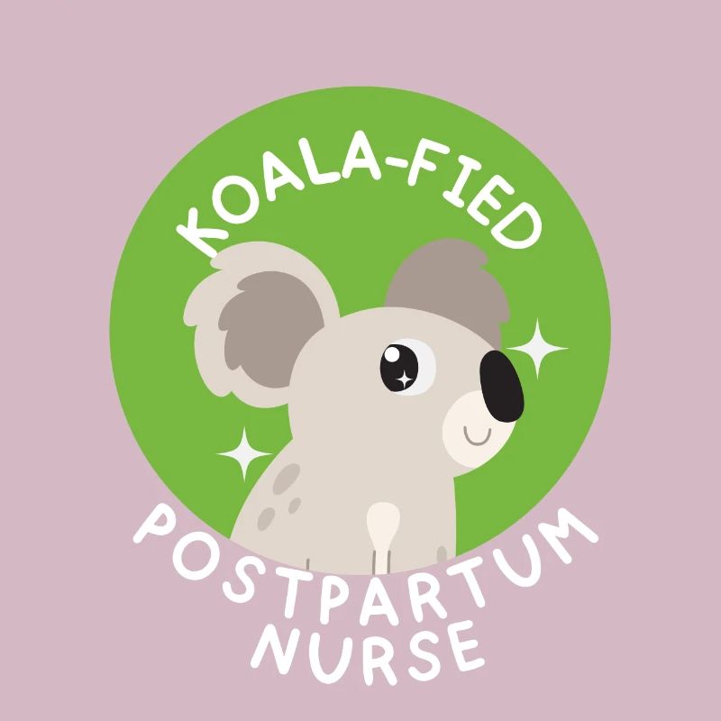 Postpartale Krankenschwester süße Koala Mutter Baby RN Krankenschwester