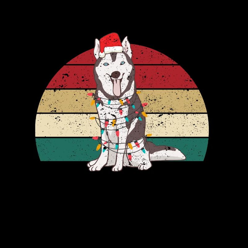 Siberian Husky Christmas Hat Christmas Tree