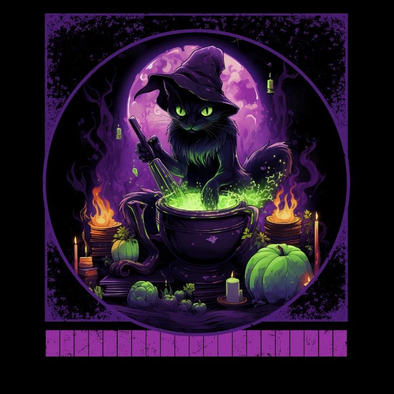 Chat Sorcier Brassage Potions Halloween Tee