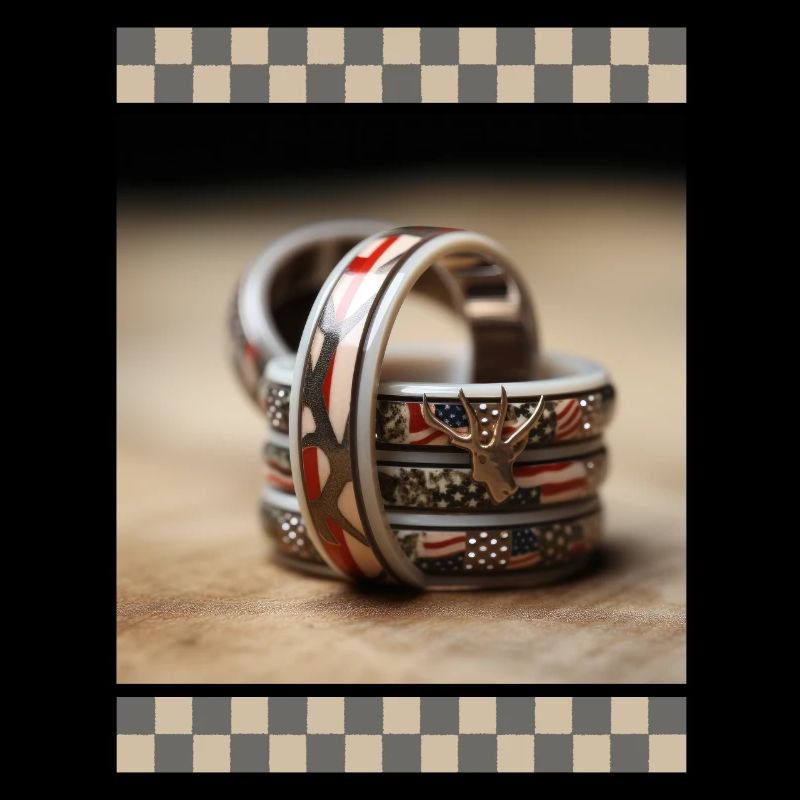 Concentric American Flags Desert Camo Depth