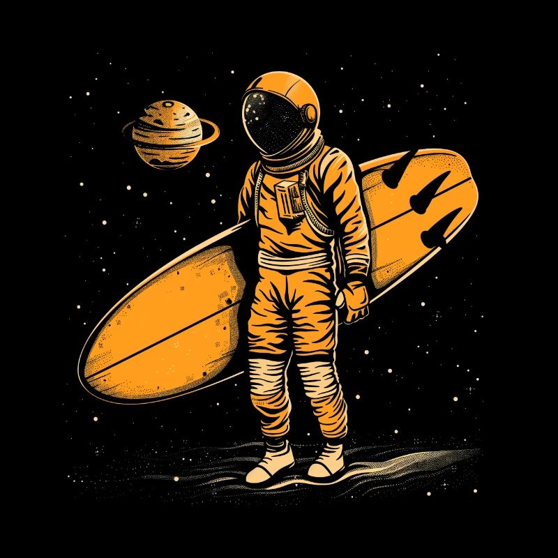 Surfer Astronaut Geschenk Vintage Surfen