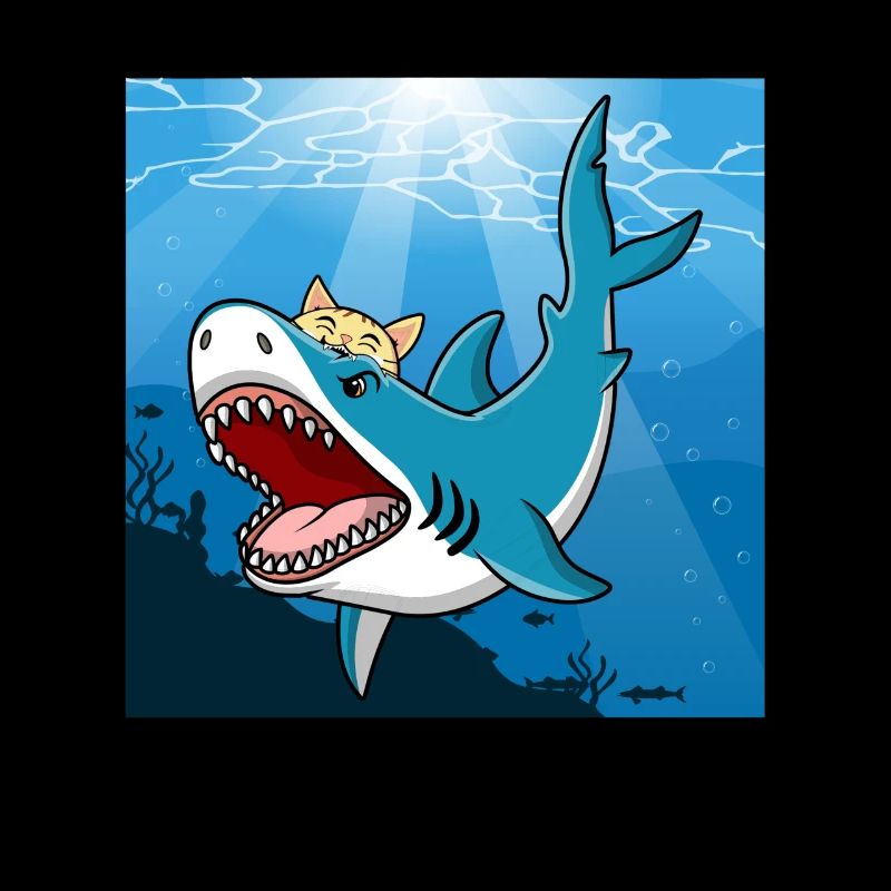 Katze beißt Hai Megalodon