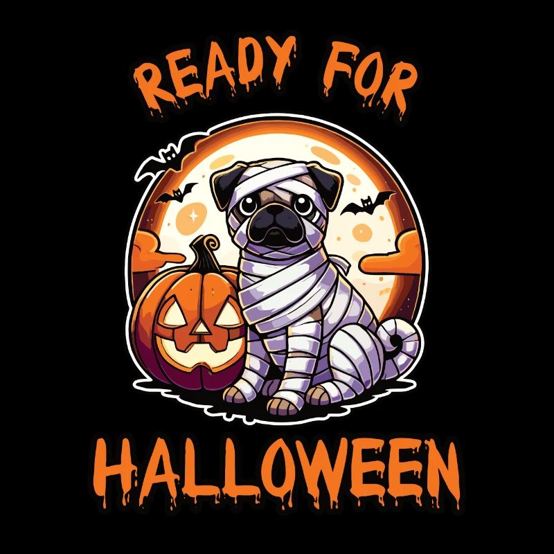 Bereit fur Halloween Lustiger Mops