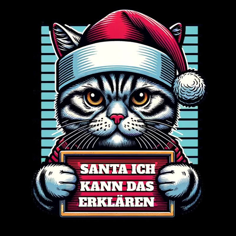 Père Noël Drôle de chats Noël