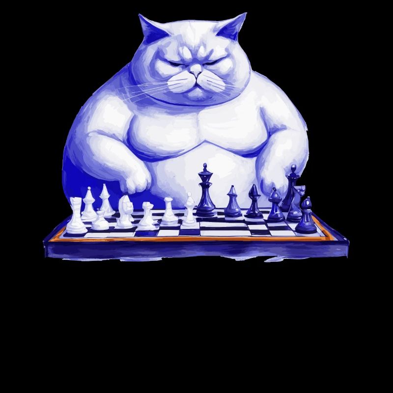 Katze spielt Schach