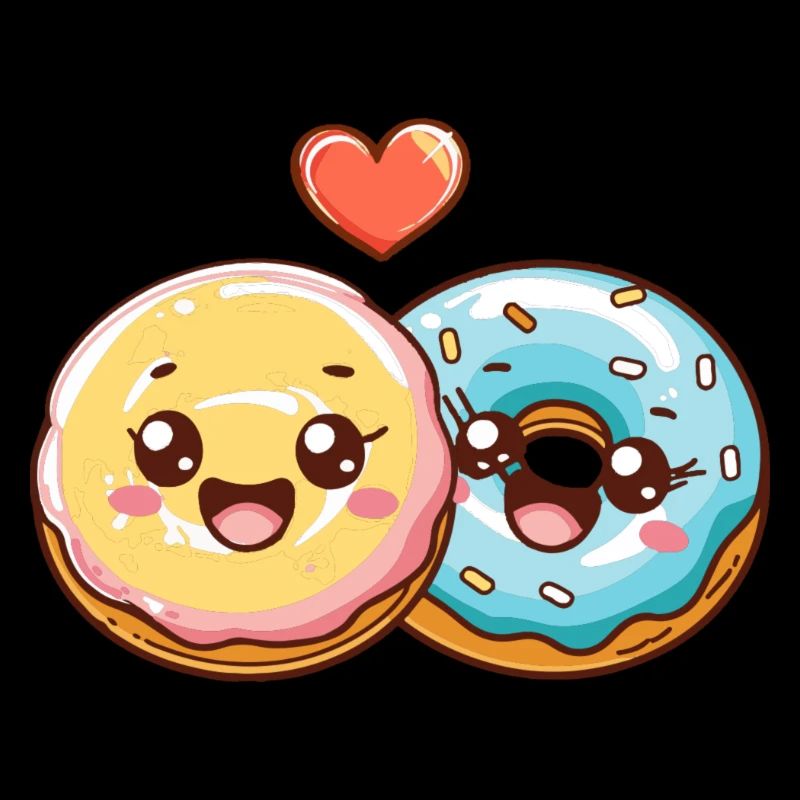 Donuts Paar Liebe Herz Valentinstag