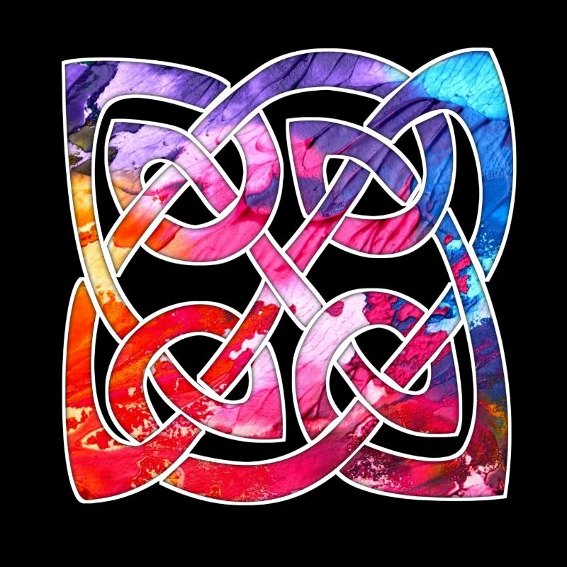 Conception de noeud celtique coloré