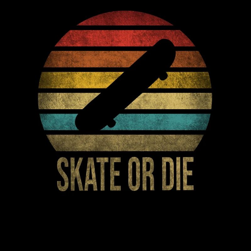 Skateboard Skate Or Die Retro Sunset