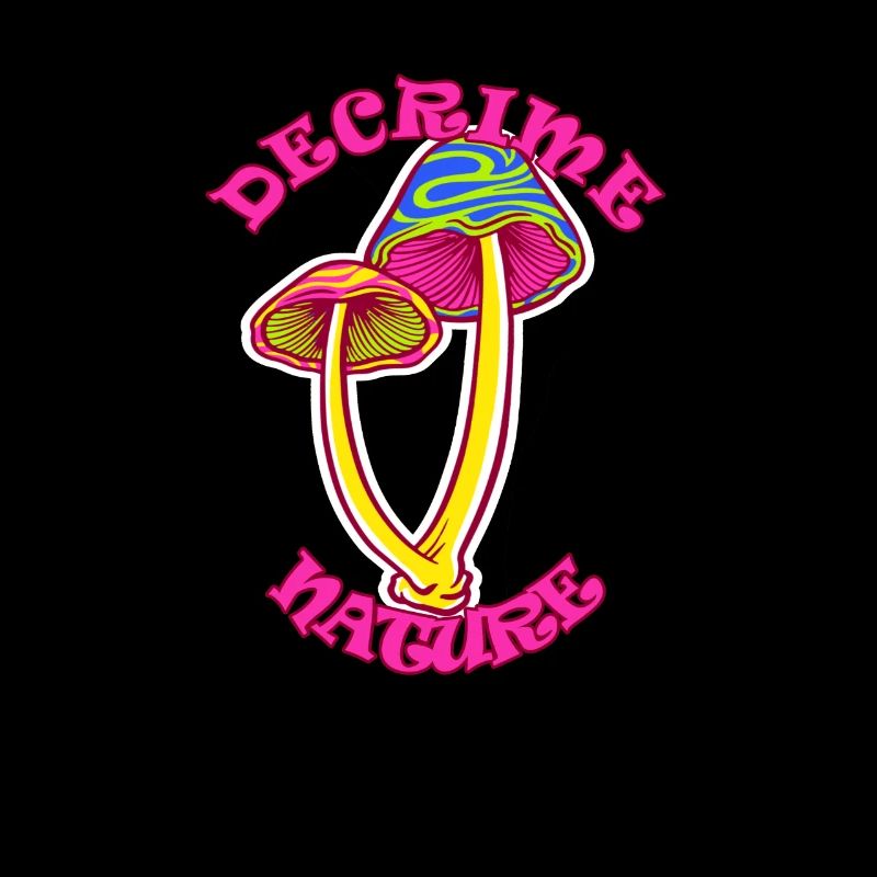 Decrime Nature Colorful Magic Mushroom Trippy